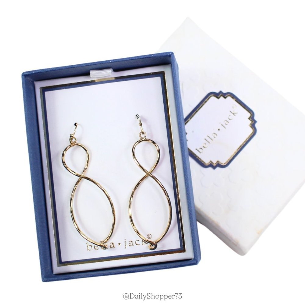 Bella Jack Women's Gold Twisted Wavy Dangle Earrings